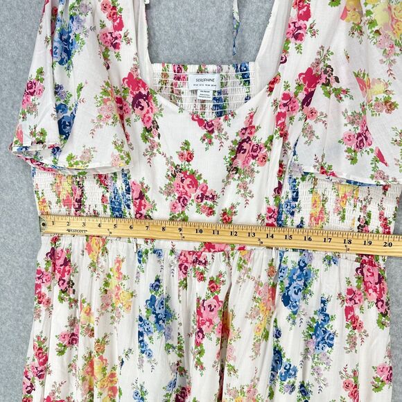 Seraphine Maternity Dress Womens 16 Floral Smocked Nursing Midi Spring Summer - Picture 12 of 16